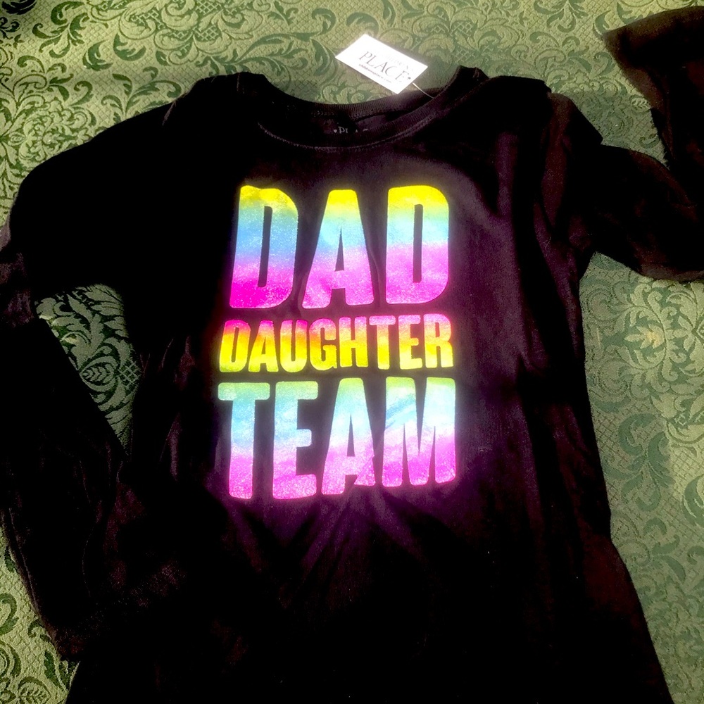 NWt 16 dad daughter team rainbow shirt family top - Picture 2 of 5